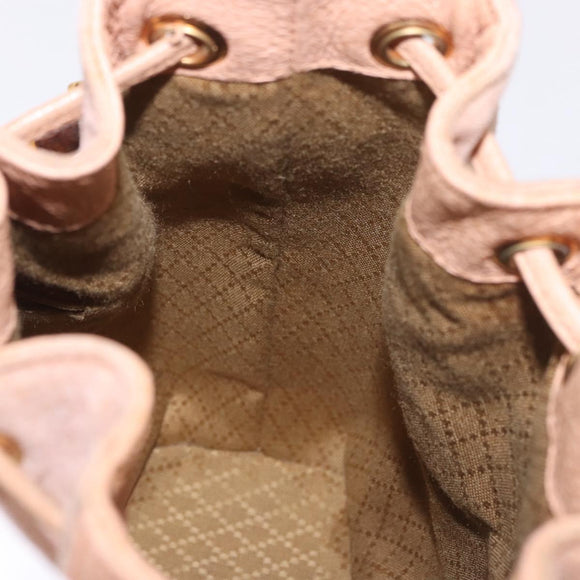 GUCCI Bamboo Hand Bag Suede Beige Gold 001 2865 Auth 190592