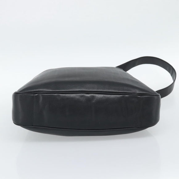 GUCCI Bamboo Hand Bag Leather 2way Black Gold 001 1998 Auth 190593