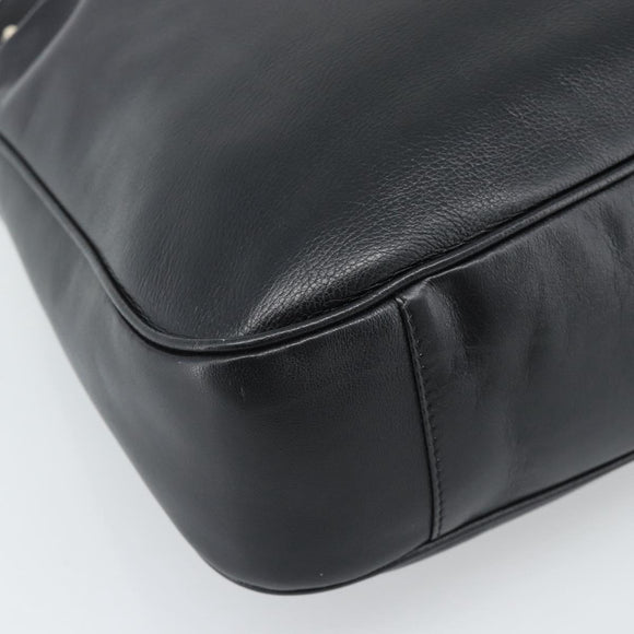 GUCCI Bamboo Hand Bag Leather 2way Black Gold 001 1998 Auth 190593