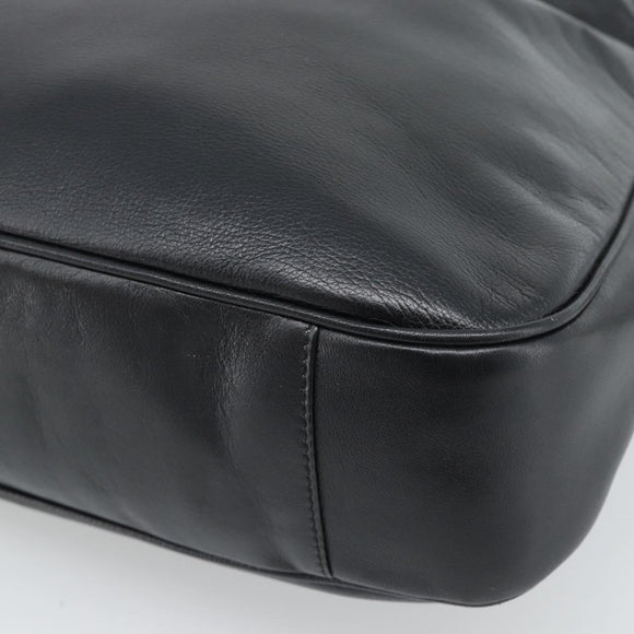 GUCCI Bamboo Hand Bag Leather 2way Black Gold 001 1998 Auth 190593