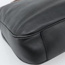 GUCCI Bamboo Hand Bag Leather Black Gold 001 1638 Auth 190594-14