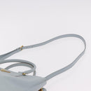 PRADA Hand Bag Saffiano 2way Light Blue Gold Auth 190596V-15