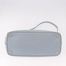 PRADA Hand Bag Saffiano 2way Light Blue Gold Auth 190596V-5