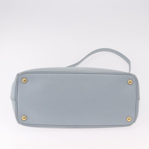 PRADA Hand Bag Saffiano 2way Light Blue Gold Auth 190596V
