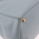 PRADA Hand Bag Saffiano 2way Light Blue Gold Auth 190596V-16