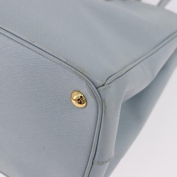 PRADA Hand Bag Saffiano 2way Light Blue Gold Auth 190596V
