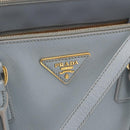 PRADA Hand Bag Saffiano 2way Light Blue Gold Auth 190596V-20