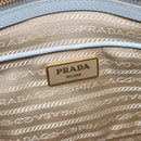 PRADA Hand Bag Saffiano 2way Light Blue Gold Auth 190596V-22
