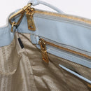 PRADA Hand Bag Saffiano 2way Light Blue Gold Auth 190596V-25