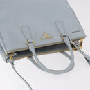 PRADA Hand Bag Saffiano 2way Light Blue Gold Auth 190596V-6