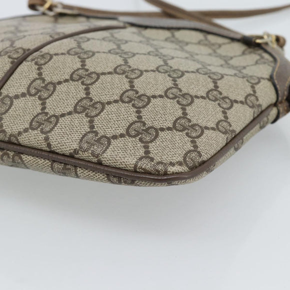 GUCCI GG Supreme Web Sherry Line Bag PVC Beige Gold 904 02 047 Auth 190600