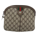 GUCCI GG Supreme Web Sherry Line Bag PVC Beige Gold 904 02 047 Auth 190600-2