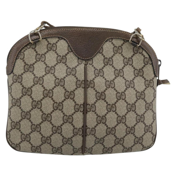 GUCCI GG Supreme Web Sherry Line Bag PVC Beige Gold 904 02 047 Auth 190600