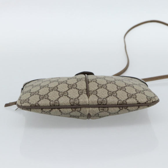 GUCCI GG Supreme Web Sherry Line Bag PVC Beige Gold 904 02 047 Auth 190600