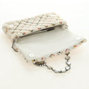 Miu Miu Chain Shoulder Bag Fur White Silver Auth 190605M-21