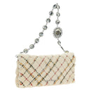 Miu Miu Chain Shoulder Bag Fur White Silver Auth 190605M-1