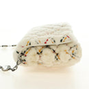 Miu Miu Chain Shoulder Bag Fur White Silver Auth 190605M-3