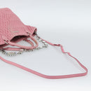 Miu Miu Matelasse Chain Shoulder Bag Leather 2way Pink Silver Auth 190606-9