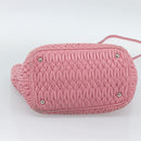 Miu Miu Matelasse Chain Shoulder Bag Leather 2way Pink Silver Auth 190606-5