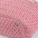 Miu Miu Matelasse Chain Shoulder Bag Leather 2way Pink Silver Auth 190606-21