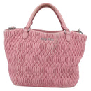 Miu Miu Matelasse Chain Shoulder Bag Leather 2way Pink Silver Auth 190606-13
