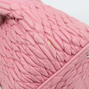 Miu Miu Matelasse Chain Shoulder Bag Leather 2way Pink Silver Auth 190606-10