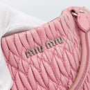 Miu Miu Matelasse Chain Shoulder Bag Leather 2way Pink Silver Auth 190606-23