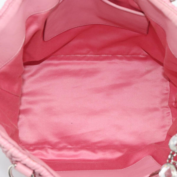 Miu Miu Matelasse Chain Shoulder Bag Leather 2way Pink Silver Auth 190606