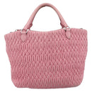 Miu Miu Matelasse Chain Shoulder Bag Leather 2way Pink Silver Auth 190606-2