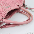 Miu Miu Matelasse Chain Shoulder Bag Leather 2way Pink Silver Auth 190606-6