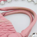 Miu Miu Matelasse Chain Shoulder Bag Leather 2way Pink Silver Auth 190606-15