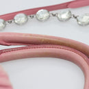 Miu Miu Matelasse Chain Shoulder Bag Leather 2way Pink Silver Auth 190606-7