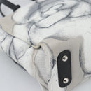 CHANEL Camelia Tote Bag Canvas White Silver CC Auth 190607V-14