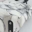 CHANEL Camelia Tote Bag Canvas White Silver CC Auth 190607V-15