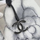 CHANEL Camelia Tote Bag Canvas White Silver CC Auth 190607V-17