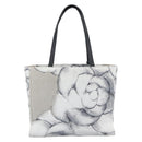 CHANEL Camelia Tote Bag Canvas White Silver CC Auth 190607V-2