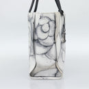 CHANEL Camelia Tote Bag Canvas White Silver CC Auth 190607V-3