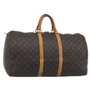 LOUIS VUITTON Monogram Keepall 55 Boston Bag M41424 LV Auth 190609-1