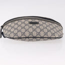 GUCCI GG Supreme Waist Bag PVC Navy Silver 233269 Auth 190610-5
