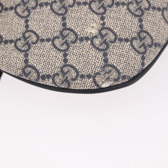GUCCI GG Supreme Waist Bag PVC Navy Silver 233269 Auth 190610