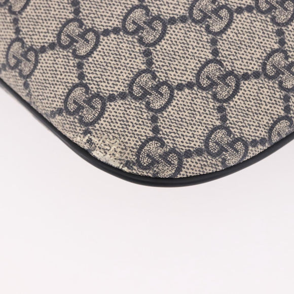 GUCCI GG Supreme Waist Bag PVC Navy Silver 233269 Auth 190610