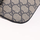 GUCCI GG Supreme Waist Bag PVC Navy Silver 233269 Auth 190610-16