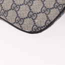 GUCCI GG Supreme Waist Bag PVC Navy Silver 233269 Auth 190610-17