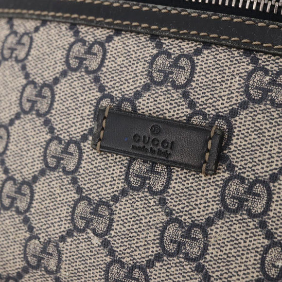 GUCCI GG Supreme Waist Bag PVC Navy Silver 233269 Auth 190610