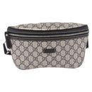 GUCCI GG Supreme Waist Bag PVC Navy Silver 233269 Auth 190610-13