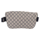 GUCCI GG Supreme Waist Bag PVC Navy Silver 233269 Auth 190610-3