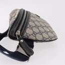 GUCCI GG Supreme Waist Bag PVC Navy Silver 233269 Auth 190610-5