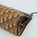 Christian Dior Trotter Canvas Shoulder Bag Beige Gold Auth 190611-8