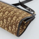 Christian Dior Trotter Canvas Shoulder Bag Beige Gold Auth 190611-16