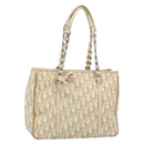 Christian Dior Trotter Canvas Romantic Chain Shoulder Bag PVC Ivory Auth 190613-1